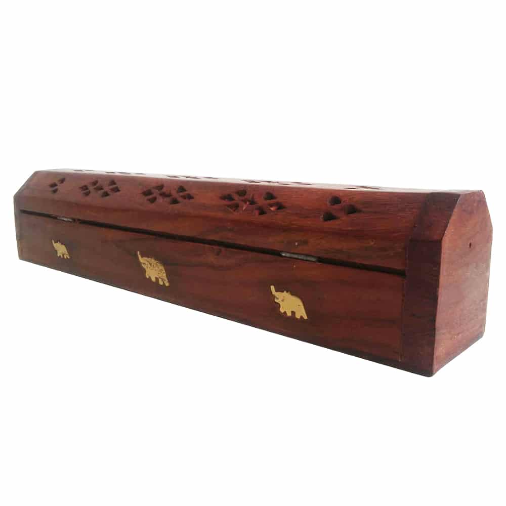 Cofre Porta Incienso de Madera Artesanal