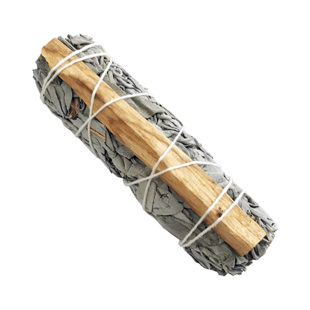 Atado de Salvia Blanca con Palo Santo – 10 cm