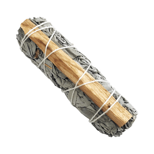 Atado de Salvia Blanca con Palo Santo – 10 cm
