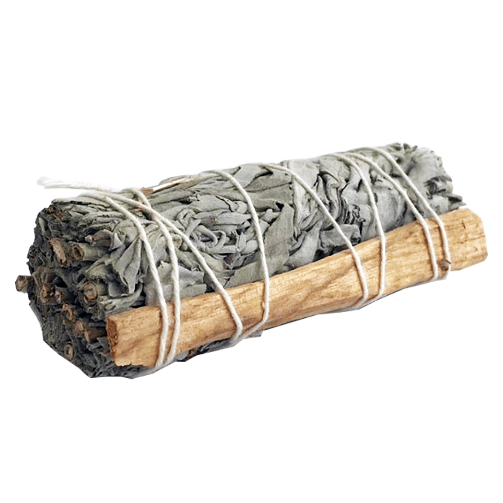 Atado de Salvia Blanca con Palo Santo – 10 cm