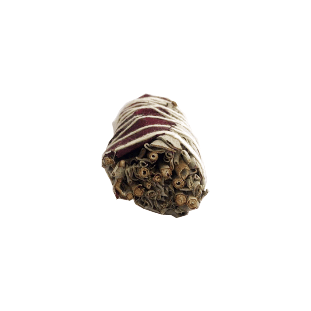 Atado de Salvia Blanca con Pétalos de Rosa Roja – 10 cm