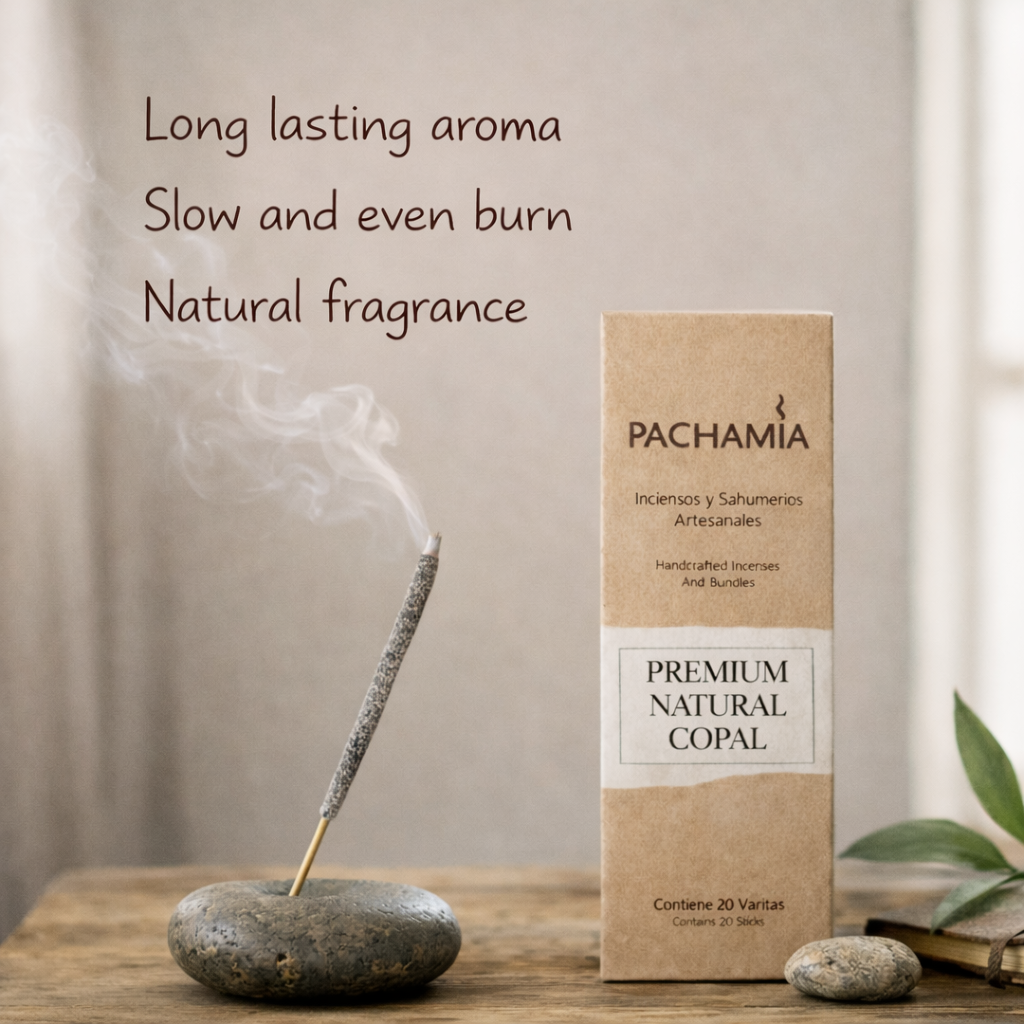 Inciensos Pachamia — packaging y presentación